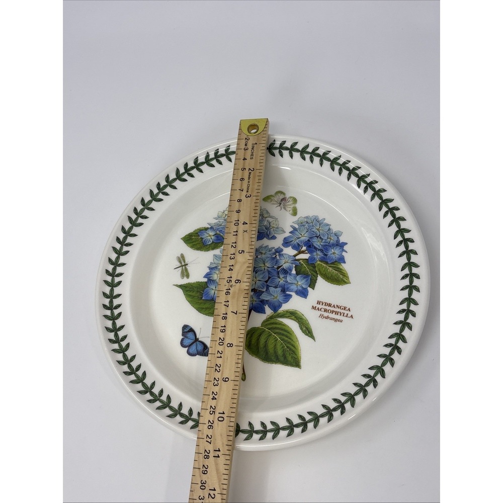 Vintage Portmeirion Botanic Garden Dinner Plate Hydrangea design Leaf border - Picture 7 of 8